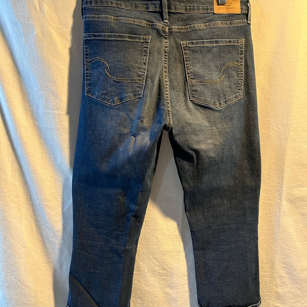 Signature by Levi Strauss Dark Blue Cropped Jeans